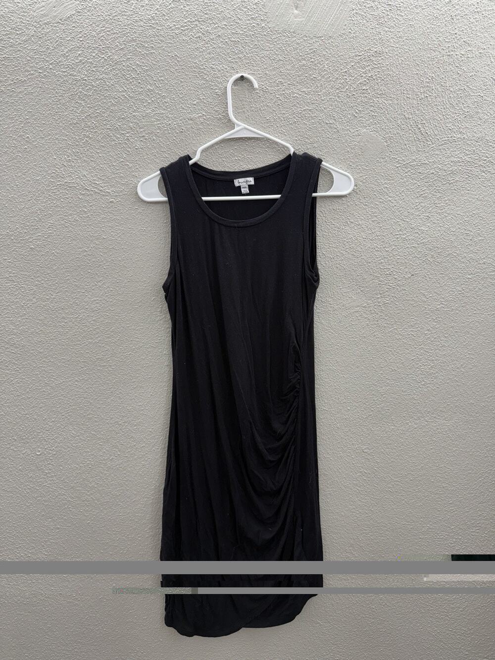Love Fire Womens Dress Size Medium Black Bodycon Ruched Side Sleeveless